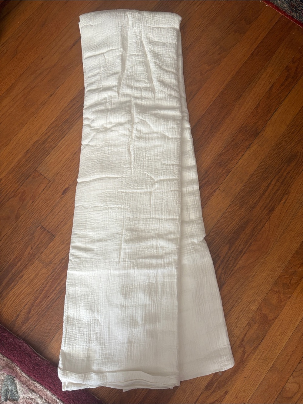 White Textured Gauze Throw Blanket light weight